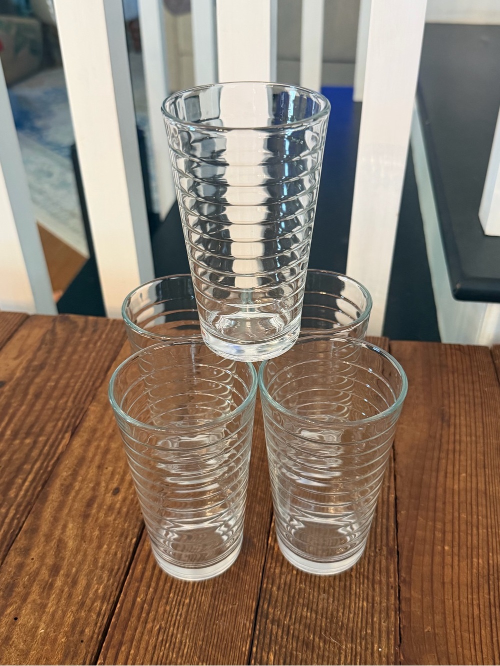 Set of (5) vintage Libbey Crisa Hoops 10oz. tumbler glasses